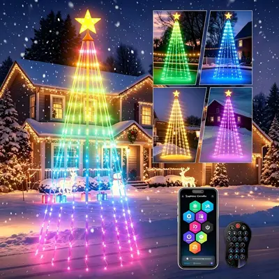 Smart LED Christmas Tree Lights, Remote Control, Programmable, for Garden - 7