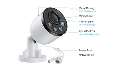 4MP POE Smart Security Camera Kit - 7