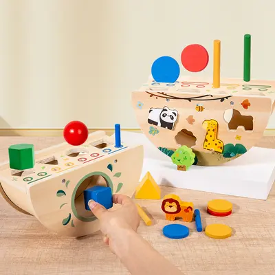 Çocuklar için 1-3 yaş renk ve şekil eşleştirme eğitici Montessori oyuncağı - 3