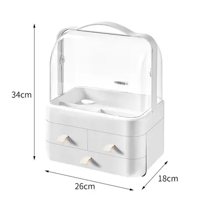 Schreibtisch-Kosmetikbox mit Schubladen, staubdicht, vielseitig - 10