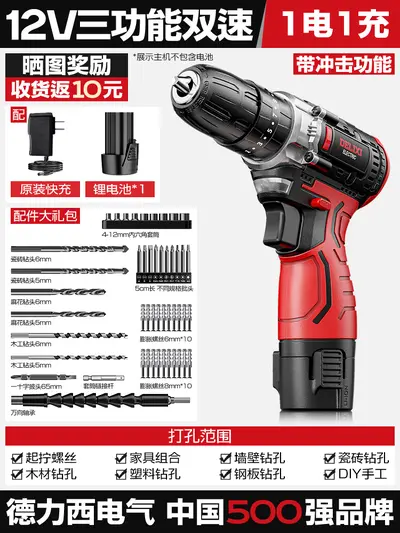 Delixi rechargeable lithium impact drill screwdriver set - 9