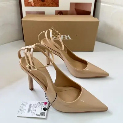 Women's Spring Khaki Green High-Heeled Stiletto Sandals