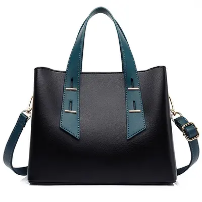 Women's Large Capacity Contrast Color Tote Bag, Custom Made - 7