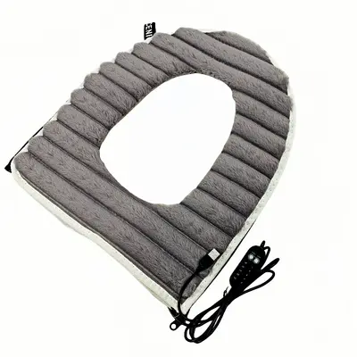 USB Heated Toilet Seat Cover, Rabbit Fleece, Washable, Temperature-Adjustable - 9
