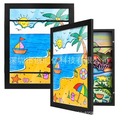 Children's Art Frame with Foam Strips, Wooden Professional Photo Frame