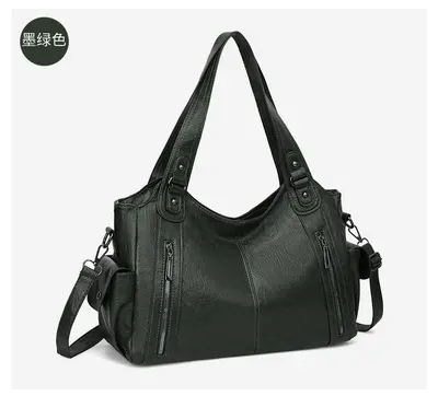 Women's Tote Bag, Large Capacity, Crossbody Strap, Retro Design - 12