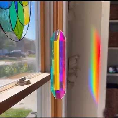 Crystal Prism Sun Catcher Window Hanging with Rainbow Light Effects - 3