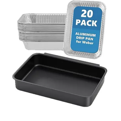 Weber 67047 Black Drip Pan with 10 Aluminum Foil Drip Pans, for Spirit/Genesis Grills