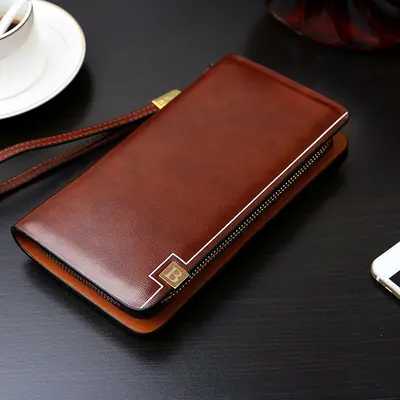 Men's Multifunctional Zipper Clutch Wallet with Multi-Layer Card Holder - 8
