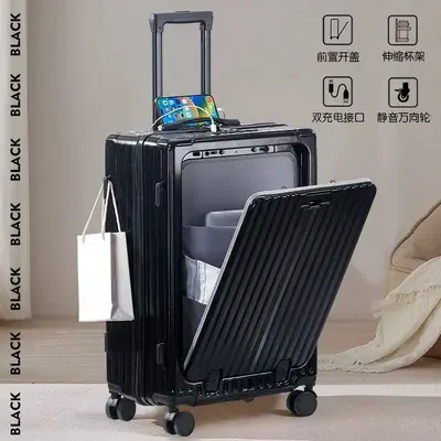 Ön açılır seyahat bagajı, bardak tutacağı, çok fonksiyonlu - 8