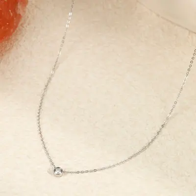 Titanium Steel Ultra-Thin Bridge Bone Chain Necklace - 5