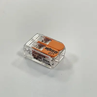 Wago 221-412 Wire Connector, Push-In Spring Terminal, Insulated
