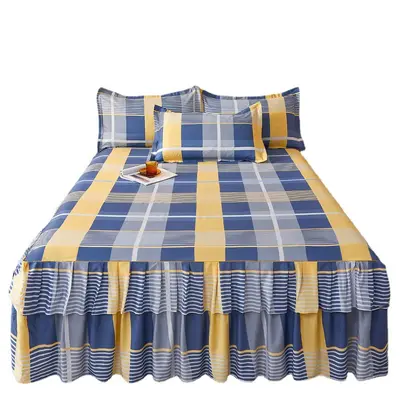 Thickened Brushed Single Bed Skirt, Three-Piece Set, Simmons Compatible