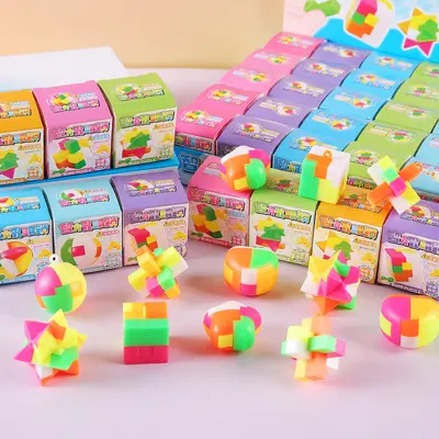 Boxed Luban Lock Educational Toy Small Gift for Primary School Students Reward Small Gifts Children Birthday Party Favor Wholesale