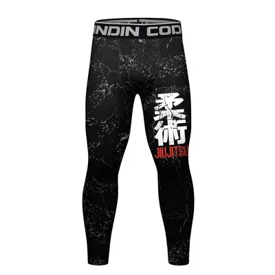 Men's Fitness Compression Pants, 3D Print, Quick-Dry - 7