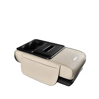 New Premium Car Armrest Box Vehicle Tissue Box Heightening Pad Protective Cover Multifunctional Practical Leather Storage Box