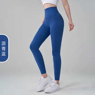 Kadınlar için garip çizgisiz çift taraflı fırçalanmış çıplak yoga pantolonu Avrupa ve Amerikalı yüksek belli şeftali popo kaldırma spor fitness pantolonları kadınlar için - 12