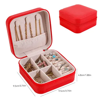 Free shipping jewelry box necklace earring storage box elegant travel portable hand jewelry ring box new style - 10