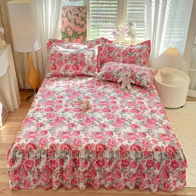 Thickened Brushed Single Bed Skirt, Three-Piece Set, Simmons Compatible