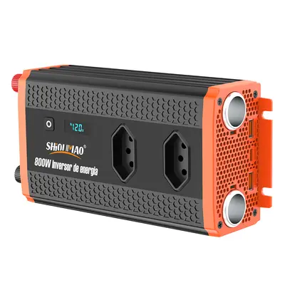 800W car inverter, Brazilian socket, 7 ports, 12V, fast charging