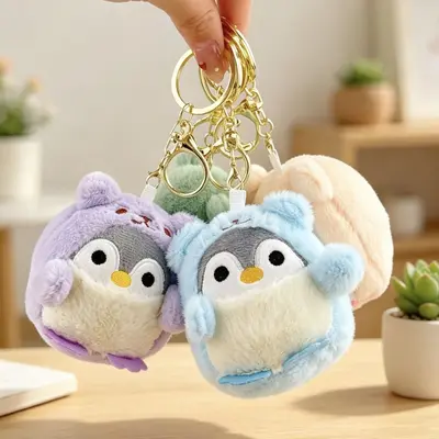 Karikatür Sevimli Çapraz giyinme Penguen Bebek Douyin Aynı Stil Giydirme Küçük Penguen doldurulmuş Oyuncak Kolye Bebek 8 CM - 11