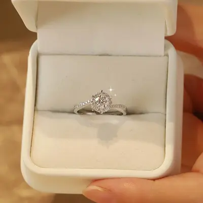 Women's ring diamond one carat adjustable luxury - 5