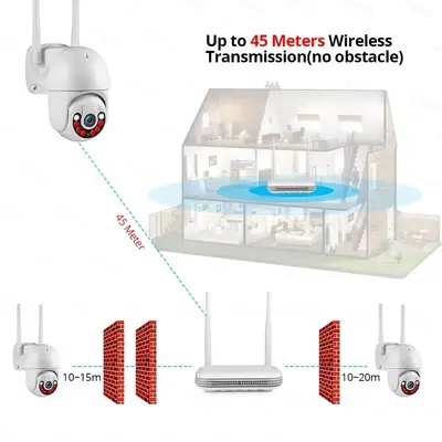 4 kanal WiFi kamerası kiti, 8MP, su geçirmez, gece görüşü - 4