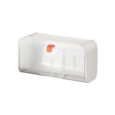 Compartmented plastic wall-mounted storage box for small items, home storage box for home living, daily necessities, dormitory supplies.