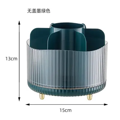 Rotating makeup brush storage box, transparent, dustproof - 10