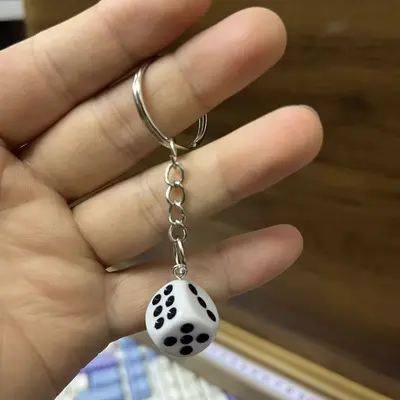 2CM Resin Dice Keychain, Solid and Colored - 8