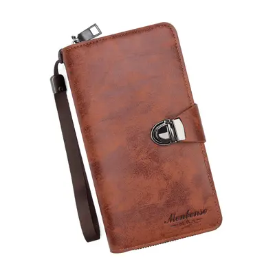 Men's Long Wallet with Clasp Clutch, Large Capacity, Multi-Card Slots - 8