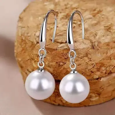 Perlenohrhänger für Damen, minimalistisches elegantes Design