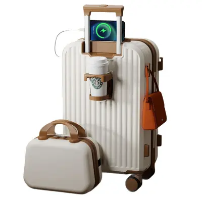 Neuer kontrastfarbiger Koffer Damen Rollentasche Herren robust und langlebig Universal-Rollen Student 20 Zoll Zahlenkombinations-Koffer Trolley