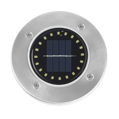 Solar 8 LED Stainless Steel Lawn Light, Waterproof