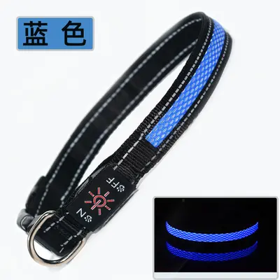 USB Rechargeable LED Light-Up Nylon Dog Collar for Medium and Large Dogs - 9