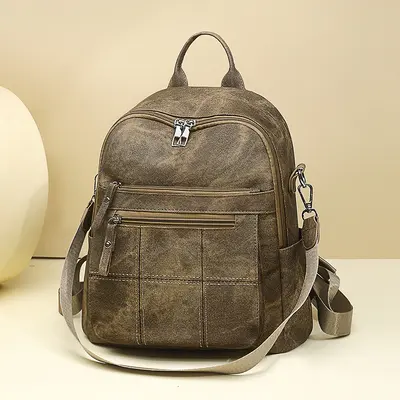 Women's PU Backpack, Large Capacity for Sports and Travel - 7