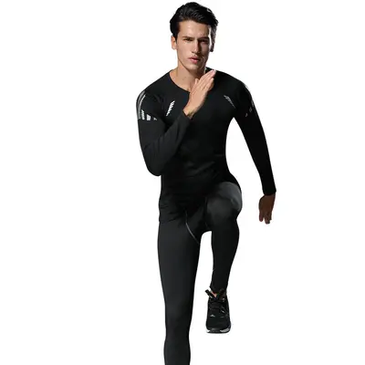Men's Fitness Set, Compression Fit, Quick-Dry, Fleece-Lined - 4