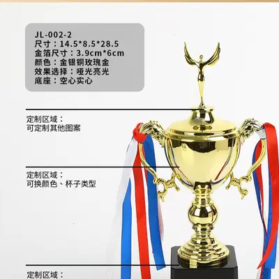 Small Plastic Trophy, Electroplated, Children's Encouragement Gift, Blank - 8