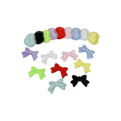 Light-colored satin heart bow hair clip, DIY handmade accessory