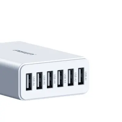 Pinsheng Çoklu USB Şarj Cihazı 30W Hızlı Şarj Çok Fonksiyonlu Fiş Altı Port Telefon Uyumlu Masaüstü Şarj Başlığı