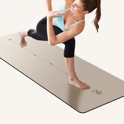 Doğal Kauçuk PU Yoga Matı, Kalın, Geniş, Kaymaz, Darbe Emici