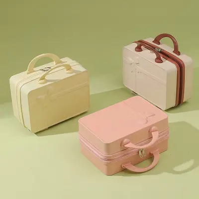 Retro kozmetik çantası 14 inç mini bavul küçük bavul hatıra depolama kozmetik çantası küçük şifre kutusu