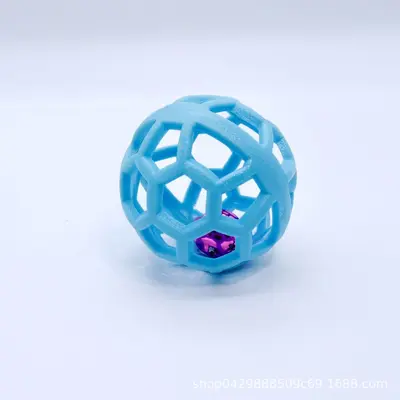 镂空球小狗玩具猫玩具TPR橡胶球圣诞节铃铛宠物玩具球源头厂家