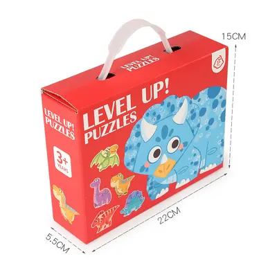 3+ six-in-one wooden puzzle gift box, for boys and girls babies, solid wood educational toy assembly, new model, 60 pieces