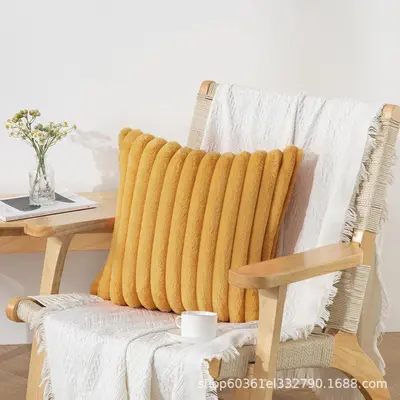 Hasenfell-Kissenbezug Streifen Plüsch Nordischer Stil Sofa-Kissen ins-Stil Wohndekor Streifen Dekoration Hasenfell-Kissenbezug