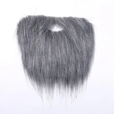 Halloween and Christmas Party Beard, Long-Haired White and Black Costume Beard - 9