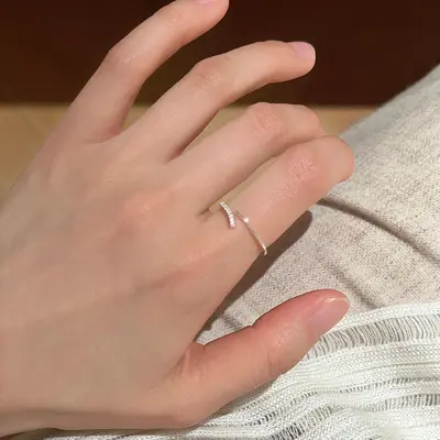 Minimalist Silver Ring Niche Design Index Finger - 9