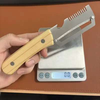 Robuste Edelstahl-Schälmesser mit Holzgriff, multifunktional für Kartoffeln, Obst, Wintermelonen und Salat, Universalwerkzeug für die Küche, spezialisiertes Zuckerrohr-Schälmesser - 13
