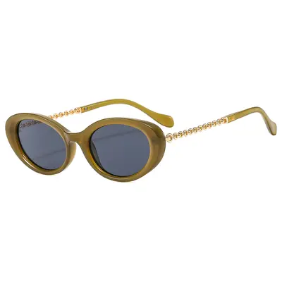 Retro Küçük Oval Kadın Güneş Gözlüğü, Moda Model - 6