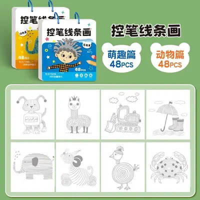 Children's Pen Control Workbook, Line Tracing and Coloring, Ages 3-6 - 9